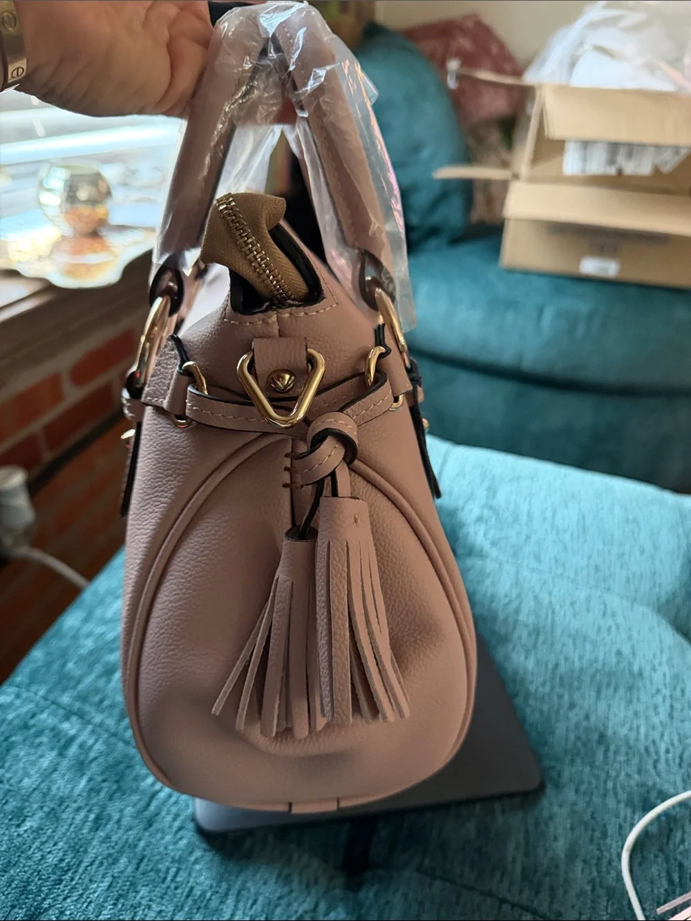 Dooney & Bourke Mauve Sorrento 30 Satchel with Gold Hardware